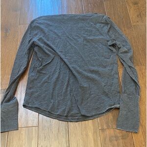 Gray Free People We the Free Cowl Neck Long Sleeve Top Small S